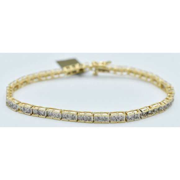 Genuine 0.90 Cts Diamond Bracelet 10k Yellow Gold